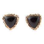 Jacquard Black Onyx Golden Earrings by Barse Jewelry