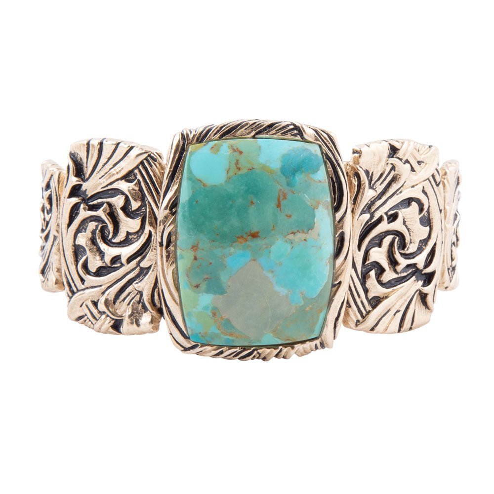 Jacquard Blue Turquoise Solid Golden Cuff Bracelet Bracelets La Vie Bien Jacquard Blue Turquoise Solid Golden Cuff Bracelet