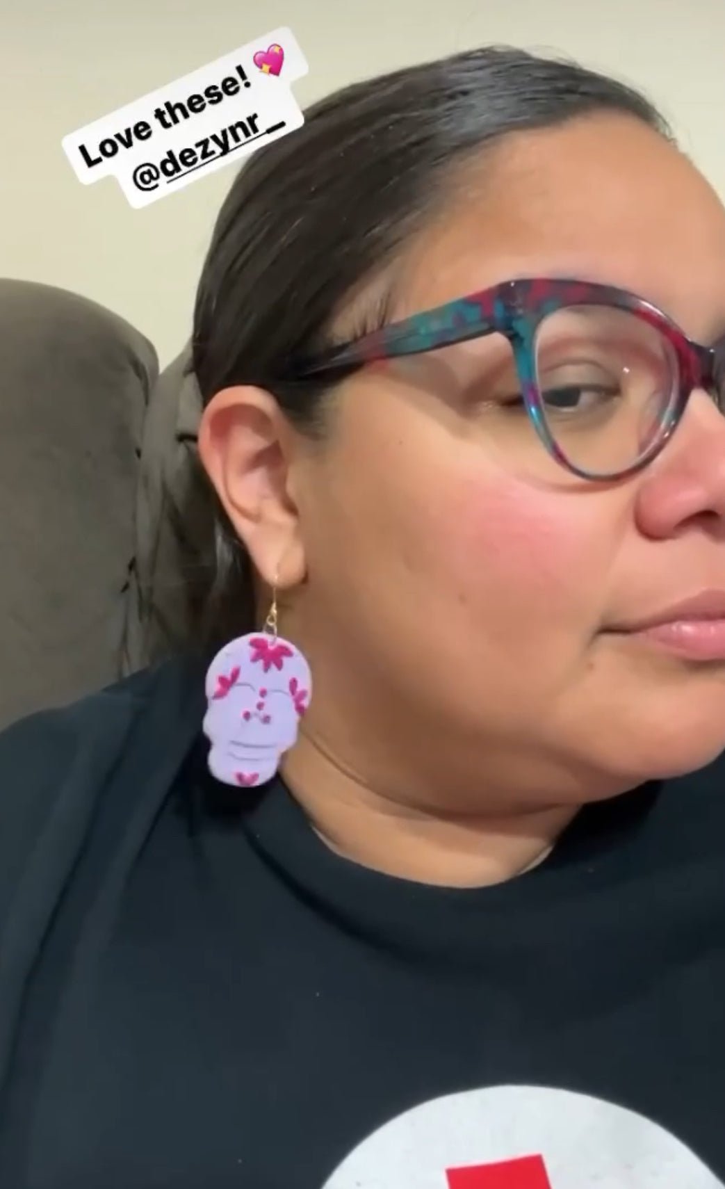 Jade and Navy Large Skull Earrings La Vie Bien Jade and Navy Large Skull