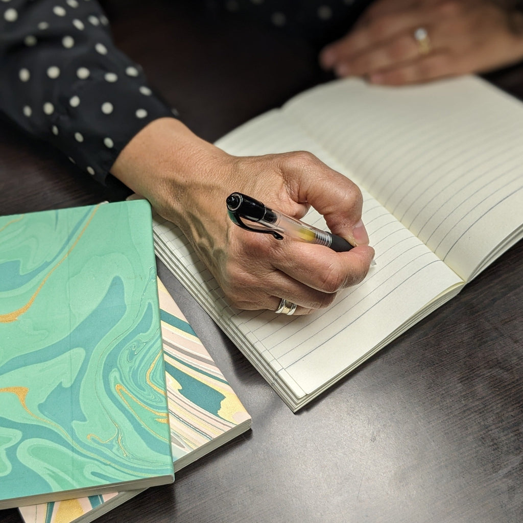 Jade & Gold Marbled Paper Journal