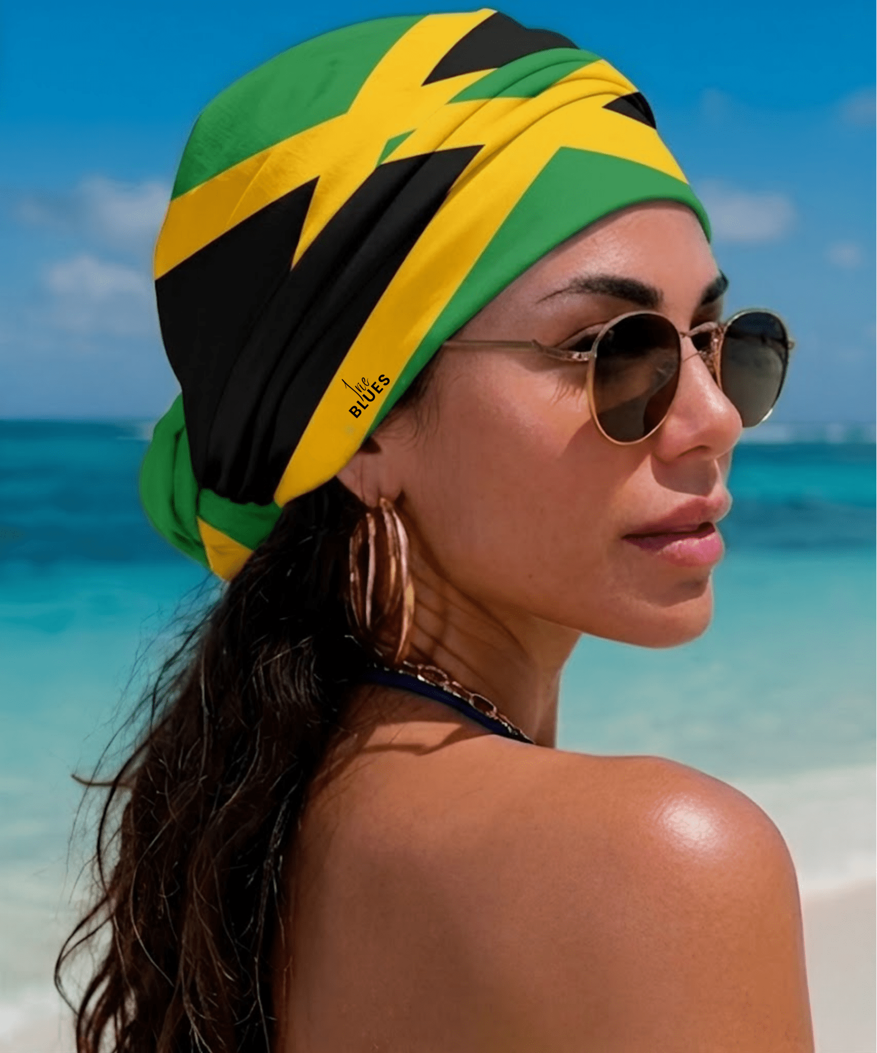 Jamaica Flag Bandana All-Over Print Bandana La Vie Bien Jamaica Flag Bandana