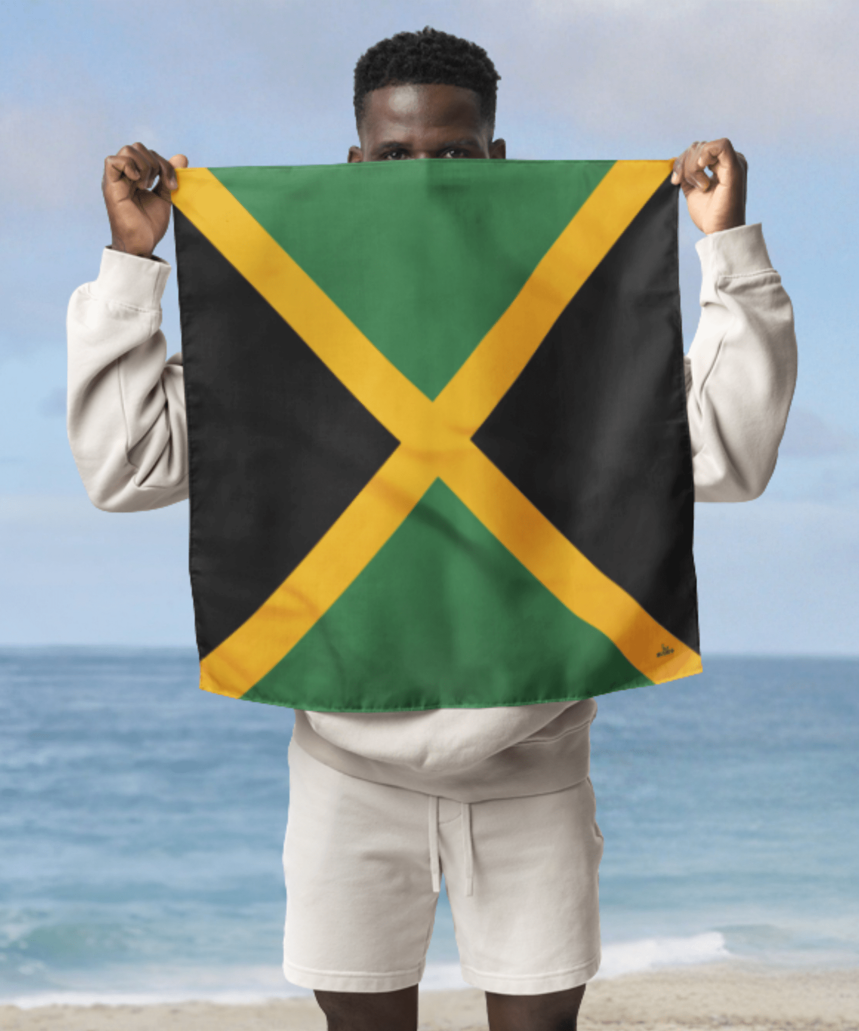 Jamaica Flag Bandana All-Over Print Bandana La Vie Bien Jamaica Flag Bandana