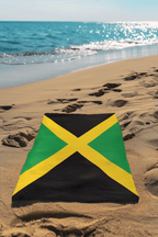 Jamaica Flag Beach Towel Beach Towel (Generic Brand) La Vie Bien Jamaica Flag Beach Towel