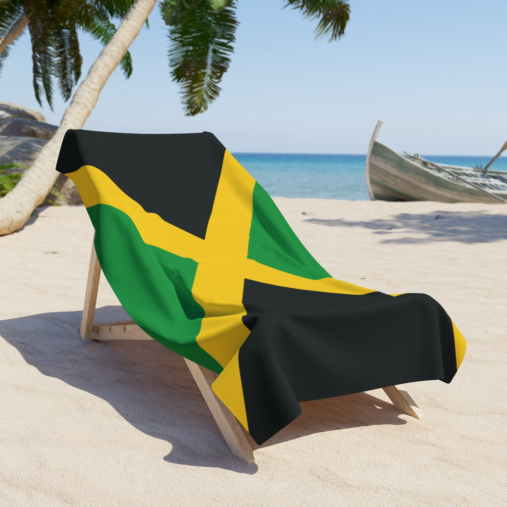 Jamaica Flag Beach Towel Beach Towel (Generic Brand) La Vie Bien Jamaica Flag Beach Towel