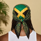 Jamaica Flag Paisley Print Bandana All-Over Print Bandana La Vie Bien Jamaica Flag Paisley Print Bandana