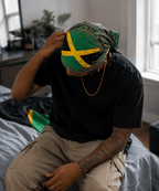 Jamaica Flag Paisley Print Bandana All-Over Print Bandana La Vie Bien Jamaica Flag Paisley Print Bandana