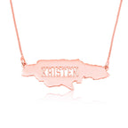 Jamaica Map Necklace With Name