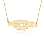 Jamaica Map Necklace With Name La Vie Bien Jamaica Map Necklace With Name