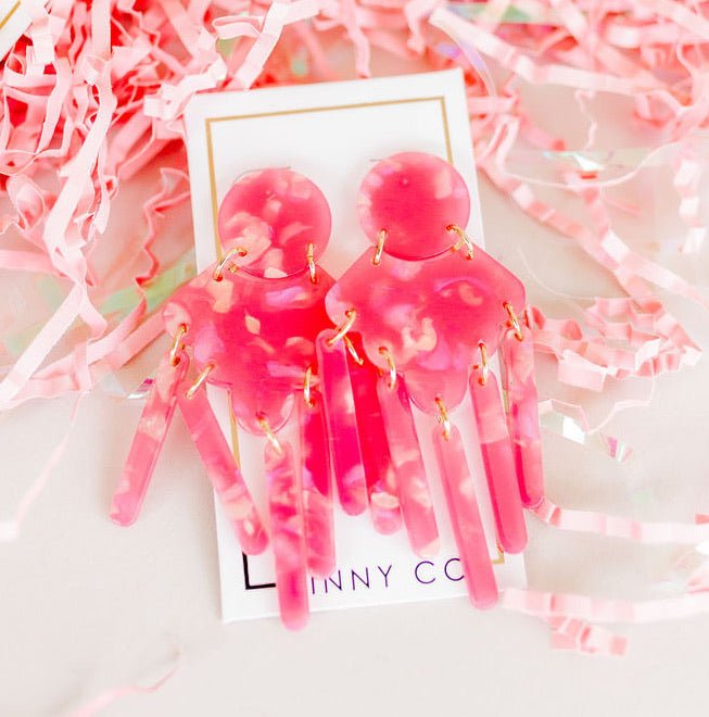 Janelle Statement Earrings - Azalea Pink
