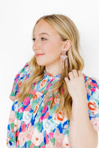Janelle Statement Earrings - Blush Glitter