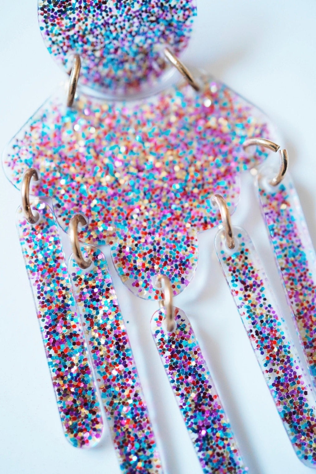 Janelle Statement Earrings - Multi Glitter