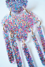 Janelle Statement Earrings - Multi Glitter