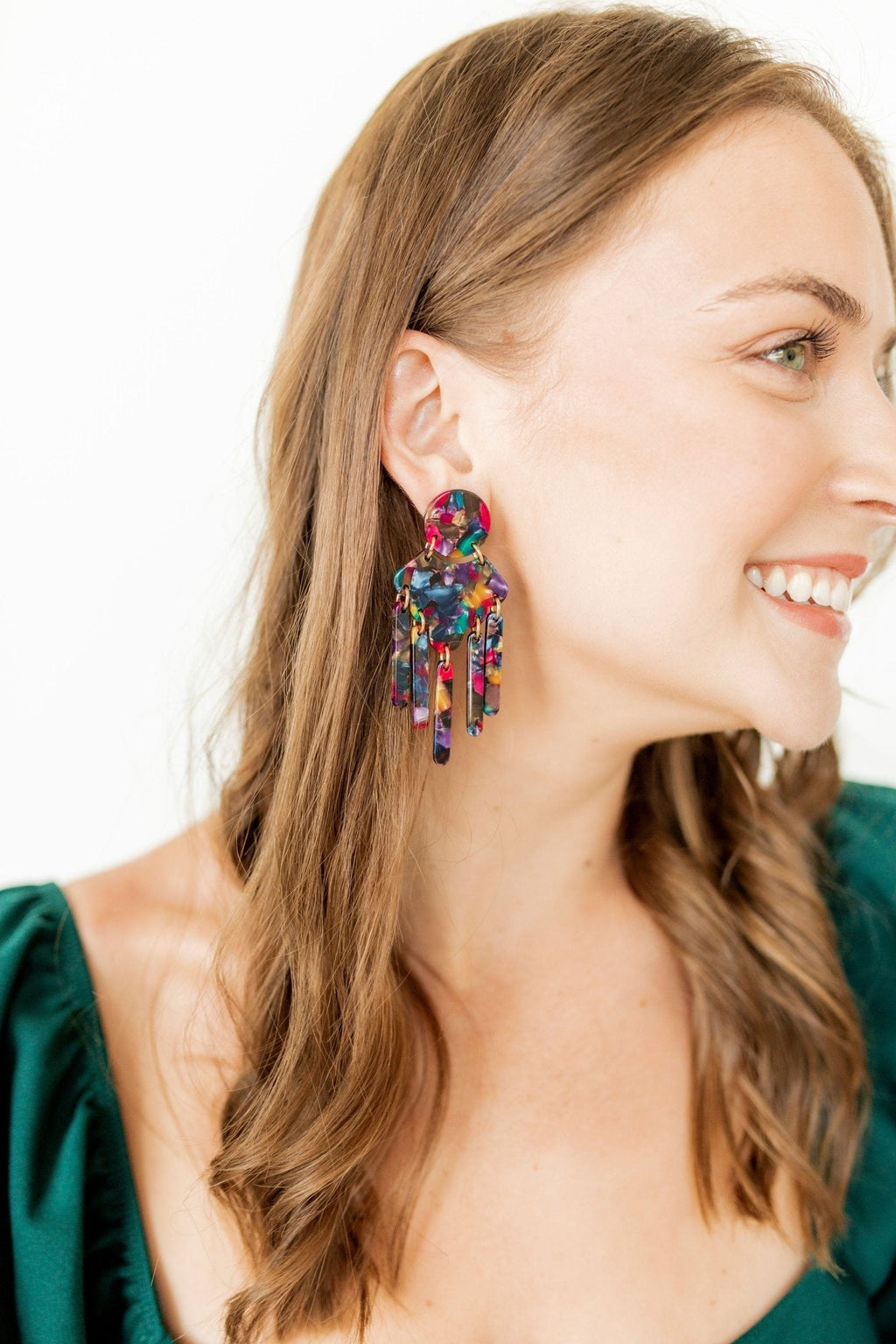 Janelle Statement Earrings - Retro Camo
