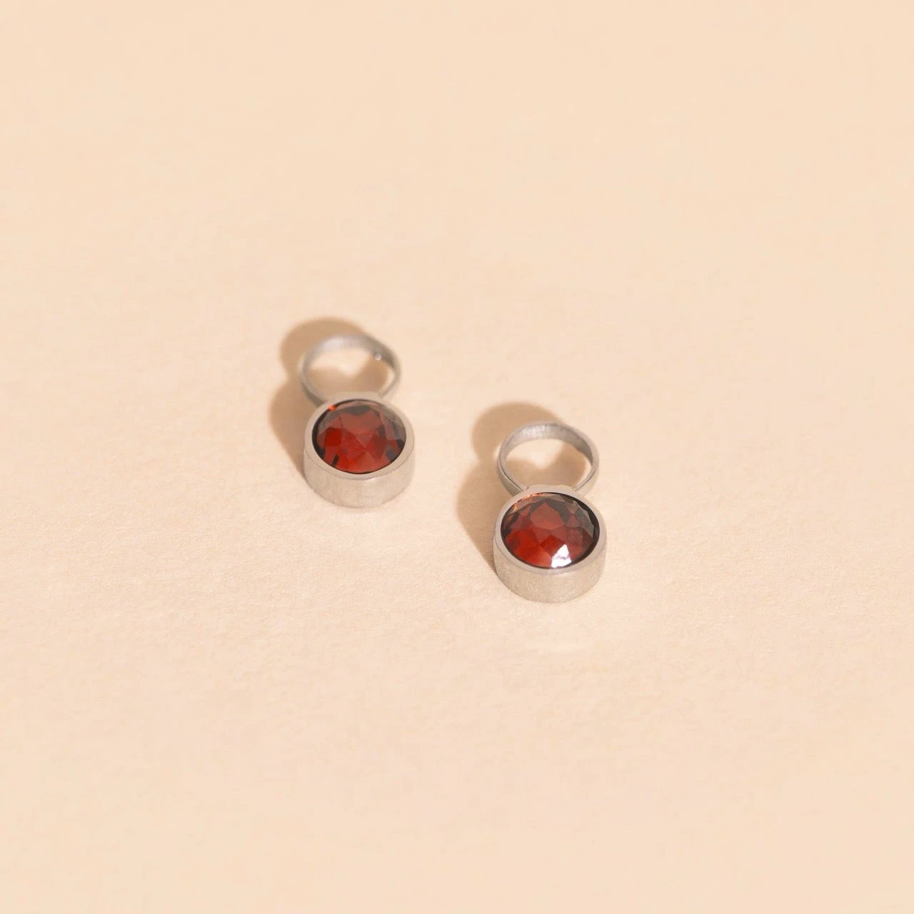 January Birthstone Huggie Hoop Charms by Oh Clementine