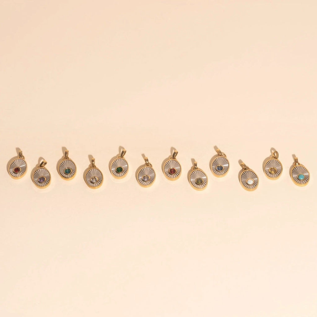 January Birthstone Necklace Charm by Oh Clementine