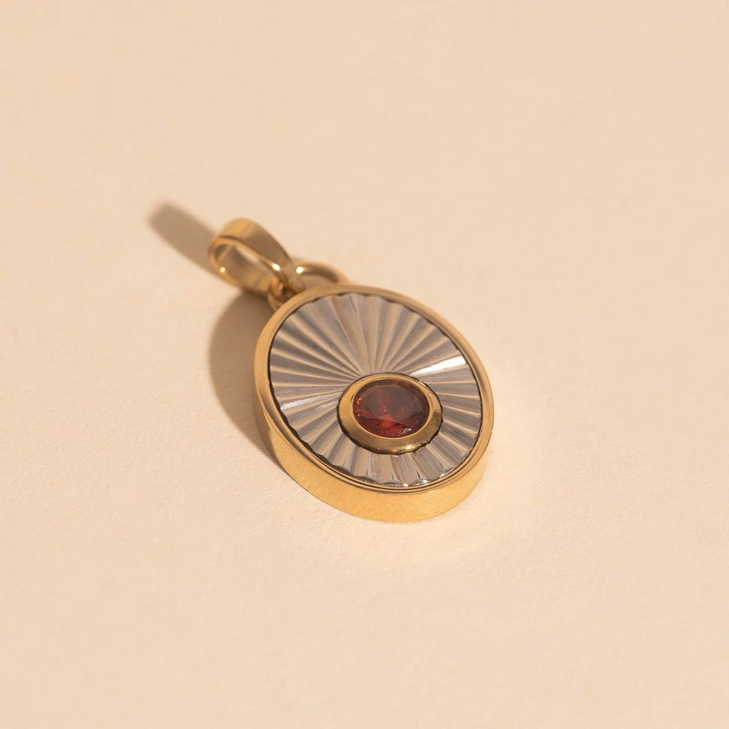 January Birthstone Necklace Charm by Oh Clementine