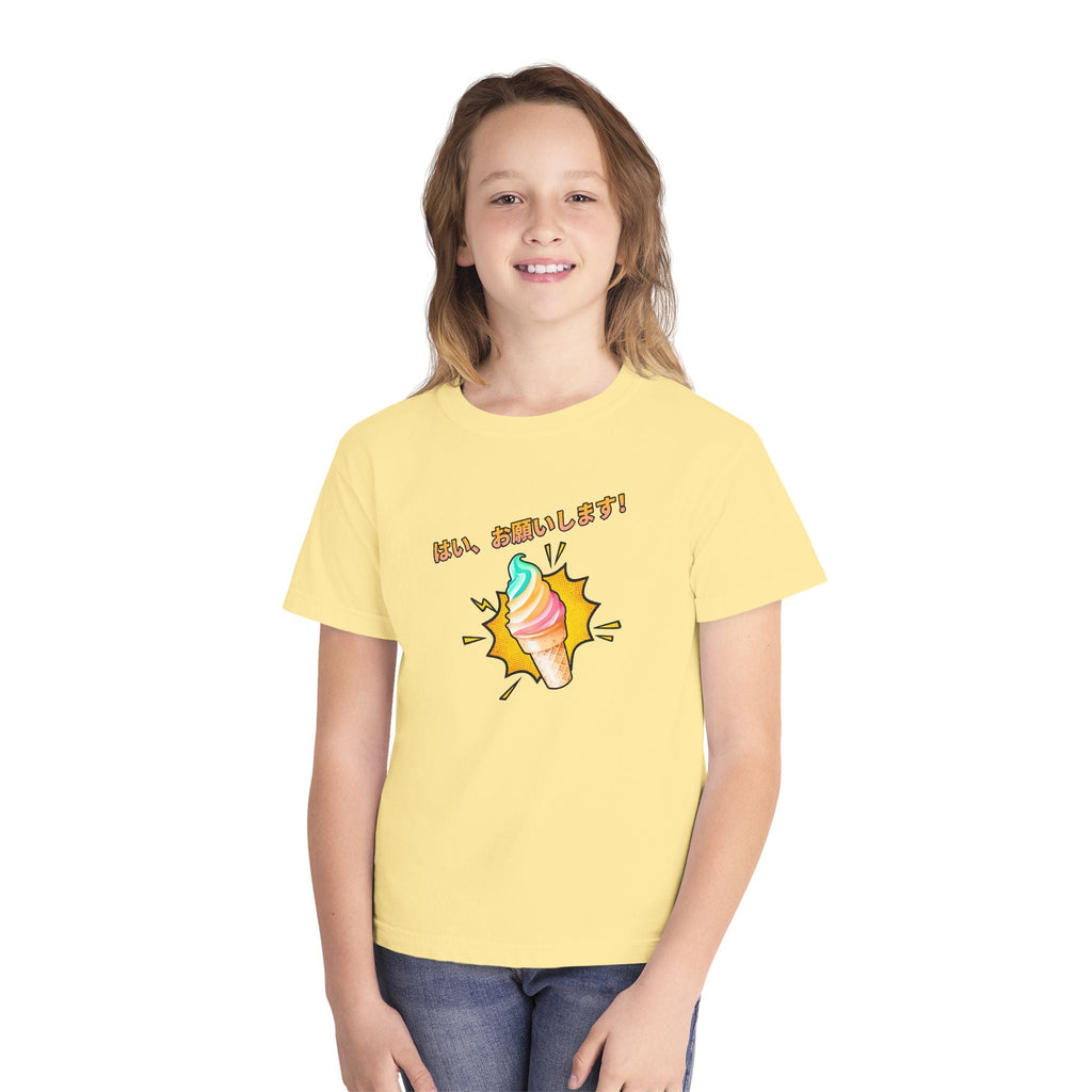 Japanese yes, please Kids Ice cream Youth T Shirt Cute Rainbow Ice Cream Graphic with Japanese Text Kids clothes La Vie Bien Japanese yes, please Kids Ice cream Youth T Shirt Cute Rainbow Ice Cream Graphic with Japanese Text