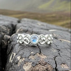 Jarida Celtic Love Knot Ring with Moonstone Ring La Vie Bien Jarida Celtic Love Knot Ring with Moonstone