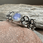 Jarida Celtic Love Knot Ring with Moonstone Ring La Vie Bien Jarida Celtic Love Knot Ring with Moonstone