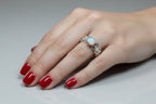 Jarida Celtic Love Knot Ring with Moonstone Ring La Vie Bien Jarida Celtic Love Knot Ring with Moonstone