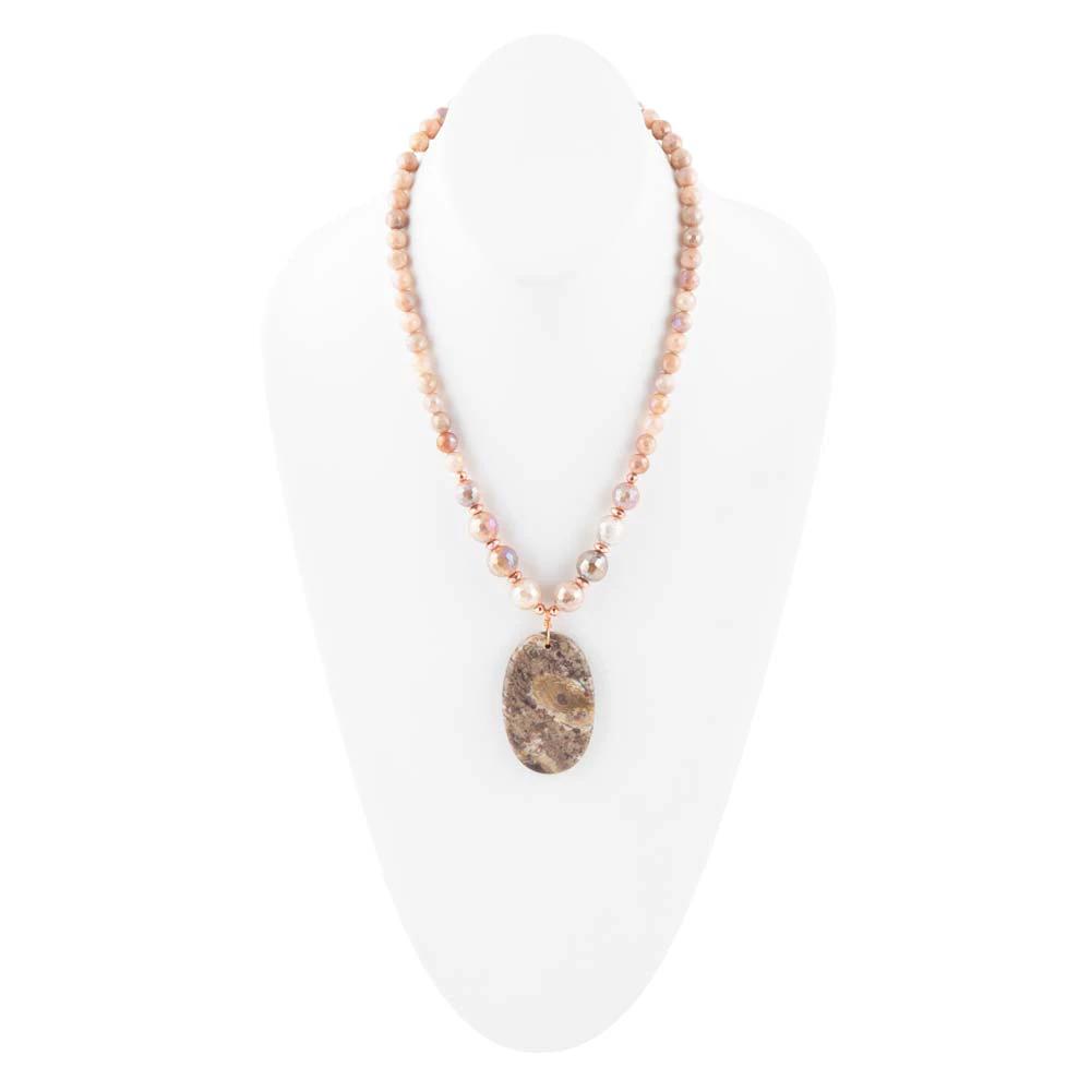 Jasper Slab in Pink Necklace by Barse Jewelry