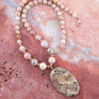 Jasper Slab in Pink Necklace by Barse Jewelry