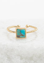 Jayne Square Turquoise Ring by Ethical Trade Co