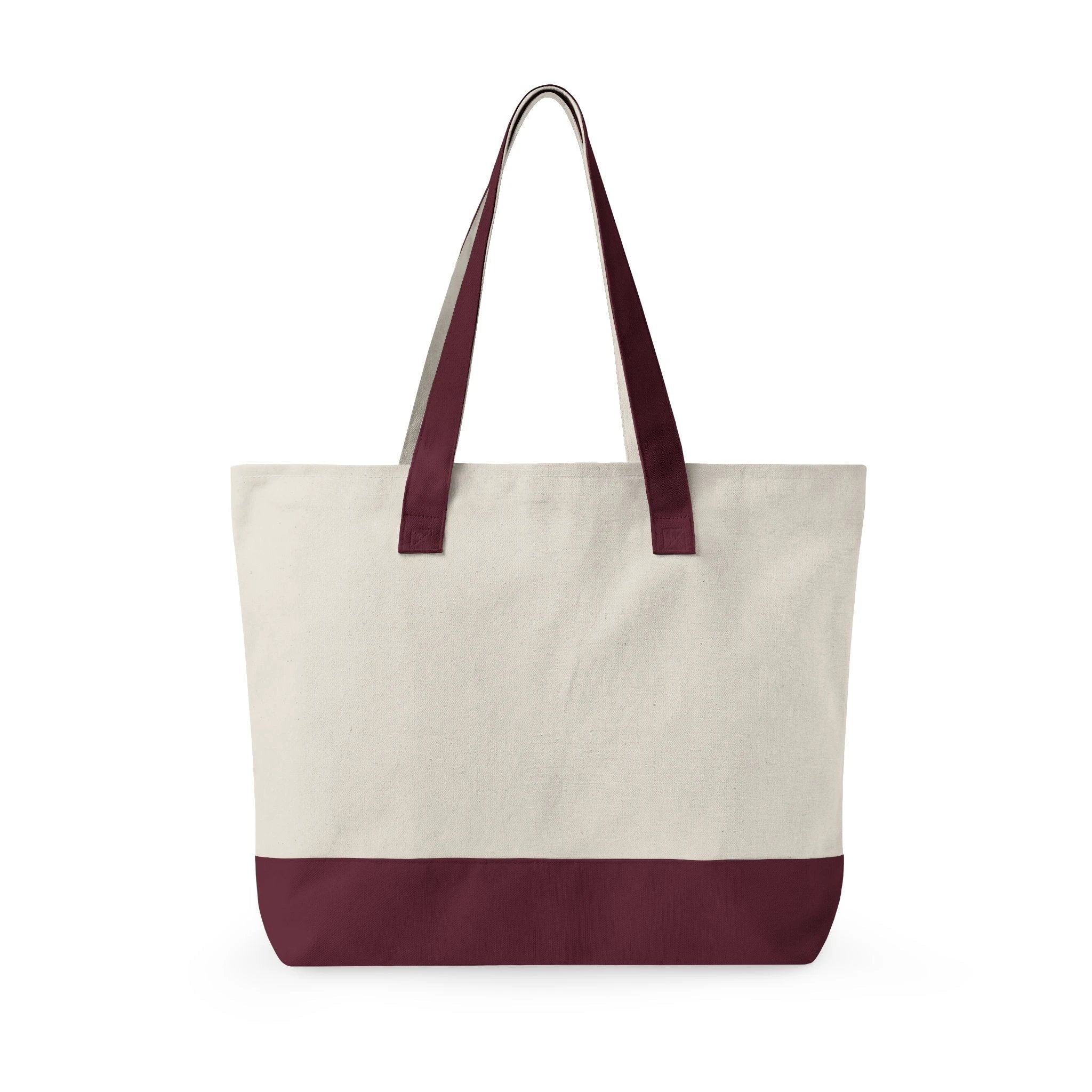 Je suis épuisée Zippered Canvas Tote, French Phrase Cotton Zip Bag