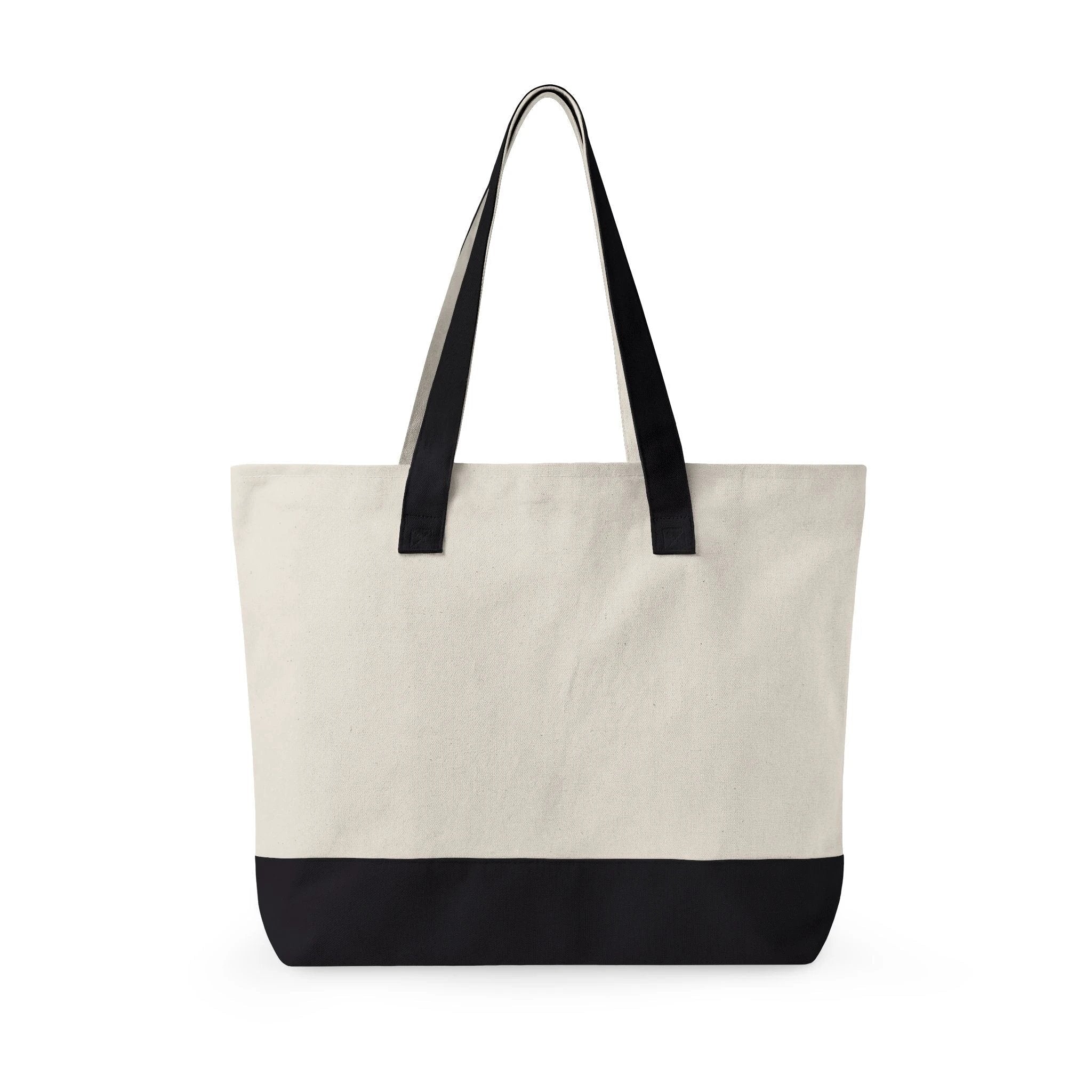 Je suis épuisée Zippered Canvas Tote, French Phrase Cotton Zip Bag