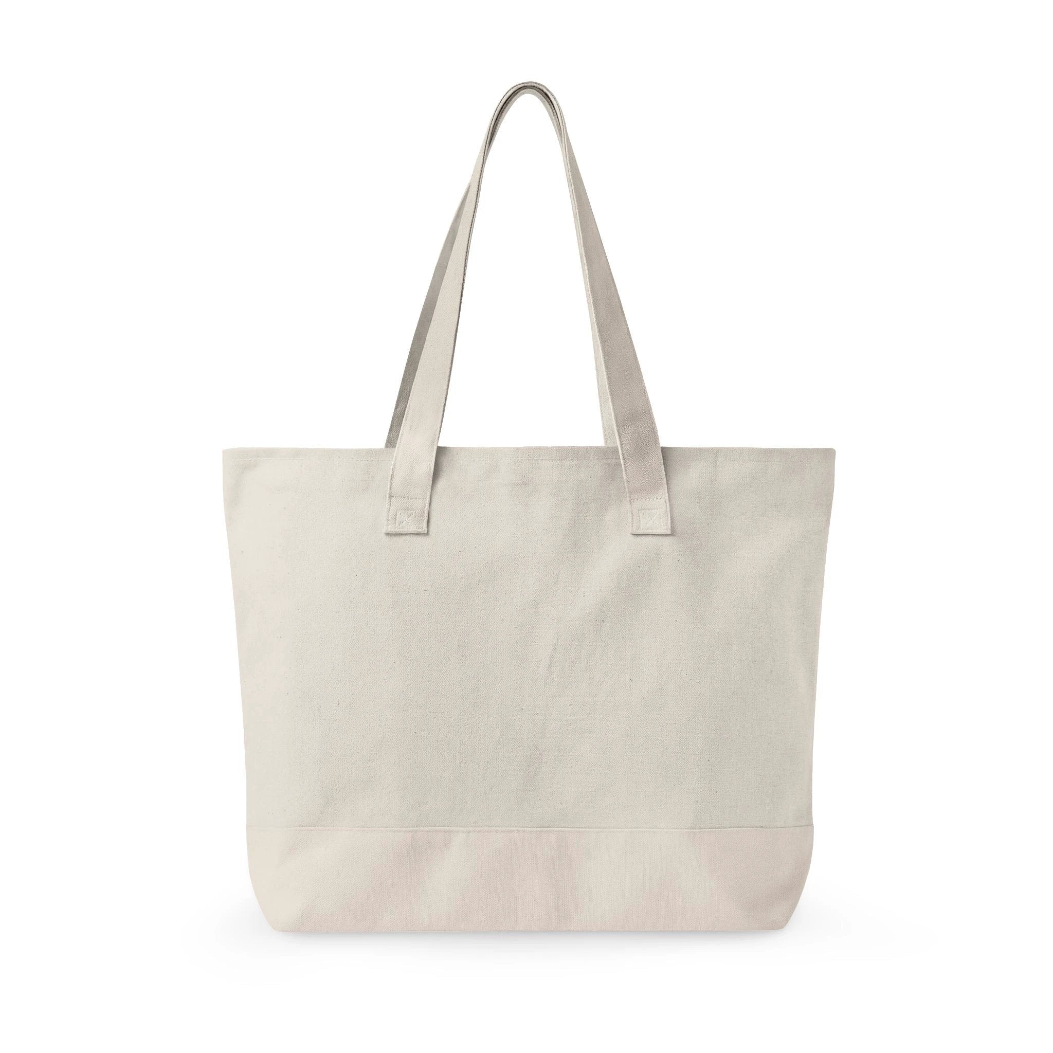 Je suis épuisée Zippered Canvas Tote, French Phrase Cotton Zip Bag