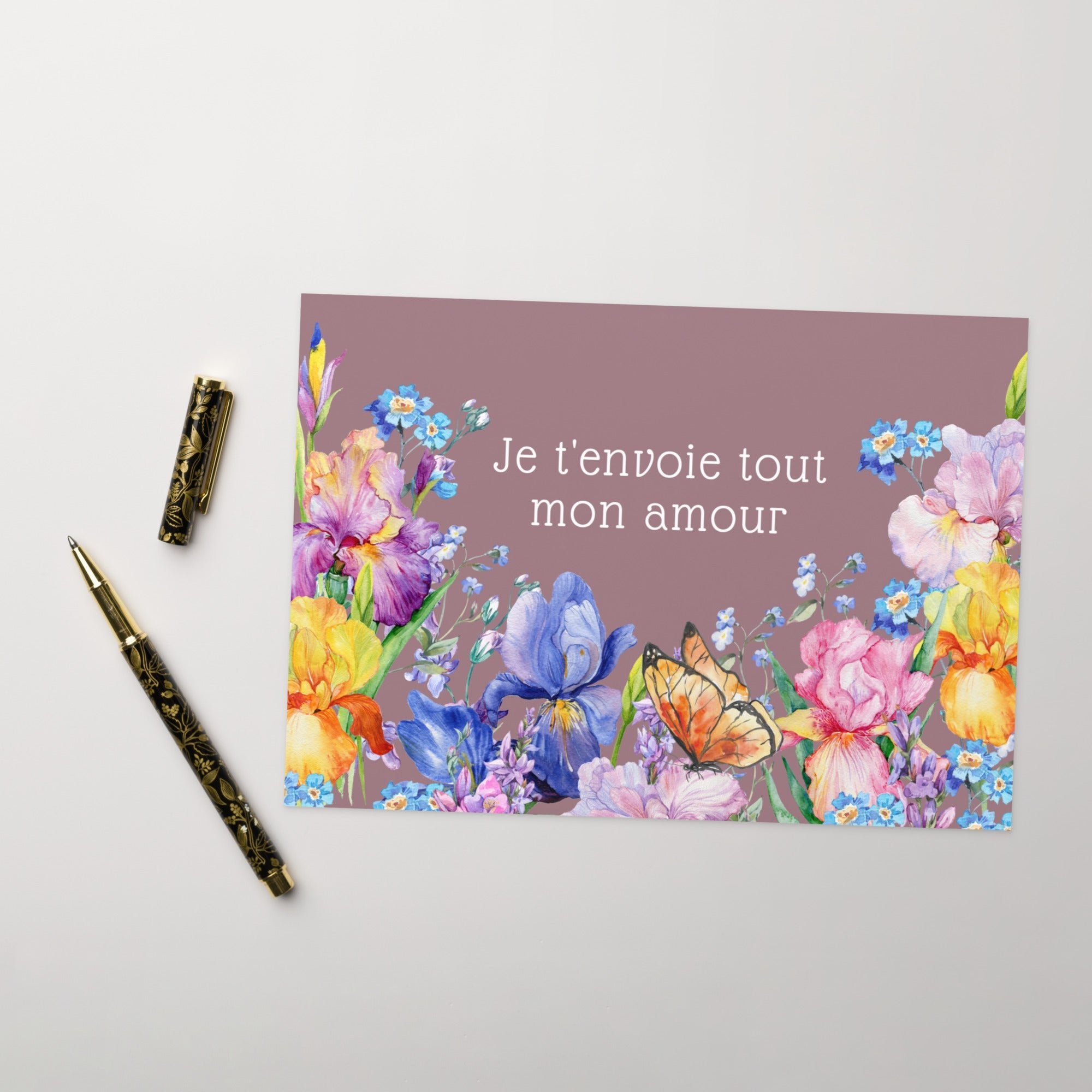Je t'envoie tout mon amour (I'm sending you all my love) French comfort Greeting card Greeting card La Vie Bien Je t'envoie tout mon amour (I'm sending you all my love) French comfort Greeting card