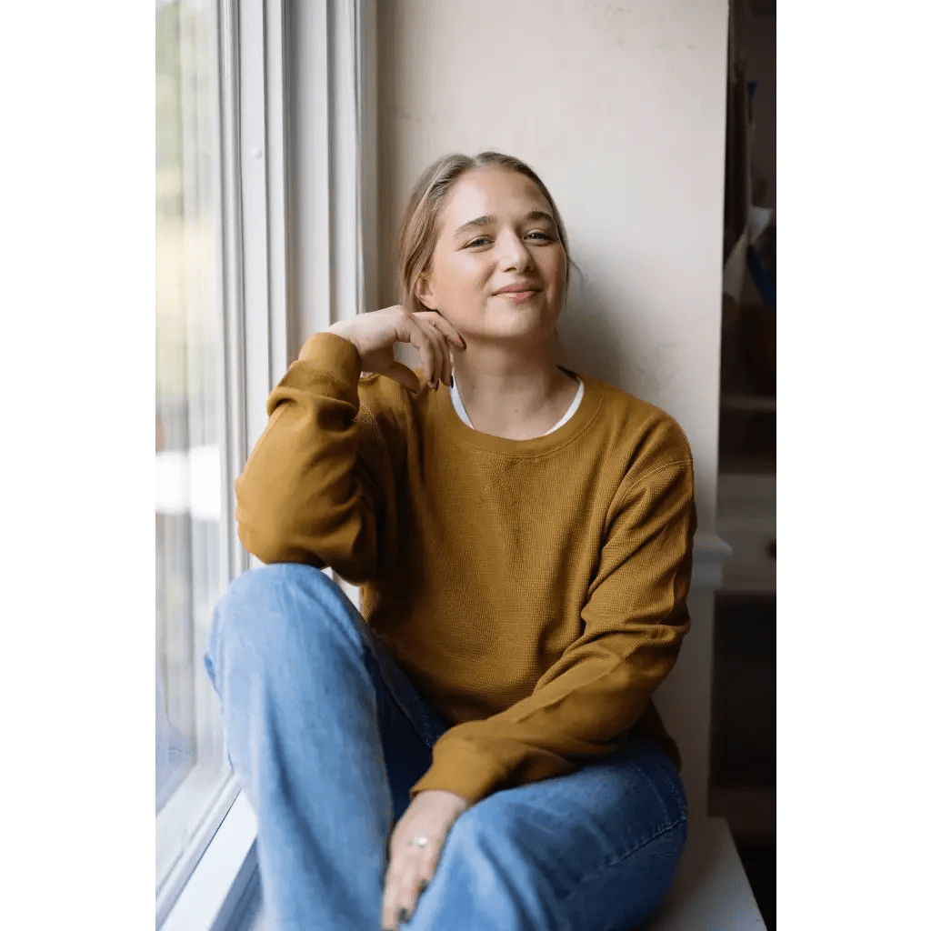 Jenna Knitted Waffle Longsleeve Pullover by Polished Prints