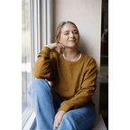 Jenna Knitted Waffle Longsleeve Pullover by Polished Prints