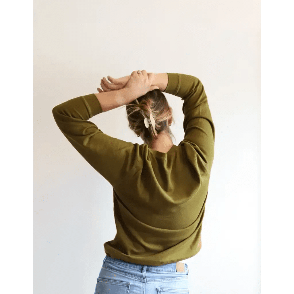 Jenna Knitted Waffle Longsleeve Pullover by Polished Prints