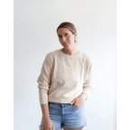 Jenna Knitted Waffle Longsleeve Pullover by Polished Prints
