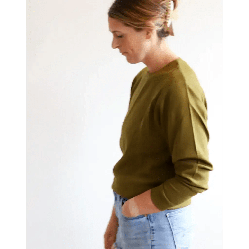 Jenna Knitted Waffle Longsleeve Pullover by Polished Prints