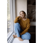Jenna Knitted Waffle Longsleeve Pullover by Polished Prints