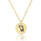 Jesus Engraving Disc Necklace La Vie Bien Jesus Engraving Disc Necklace