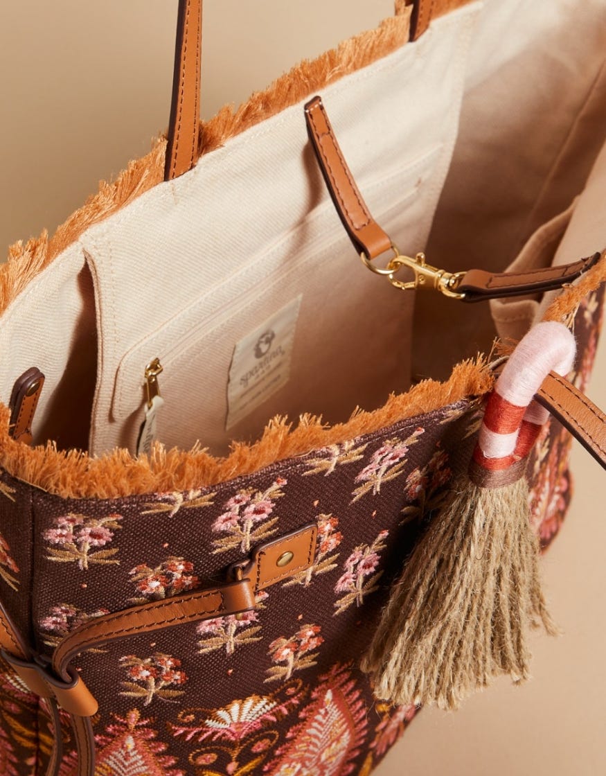 Jetsetter Tote - Pink House Boho Paisley Purses & Bags La Vie Bien Jetsetter Tote - Pink House Boho Paisley