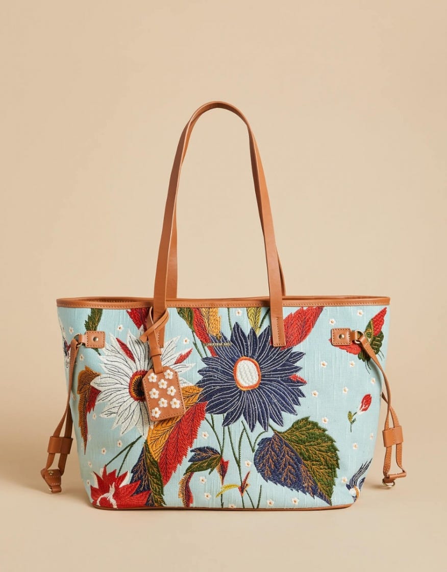 Jetsetter Tote - Riverside Station Vintage Floral Purses & Bags La Vie Bien Jetsetter Tote - Riverside Station Vintage Floral