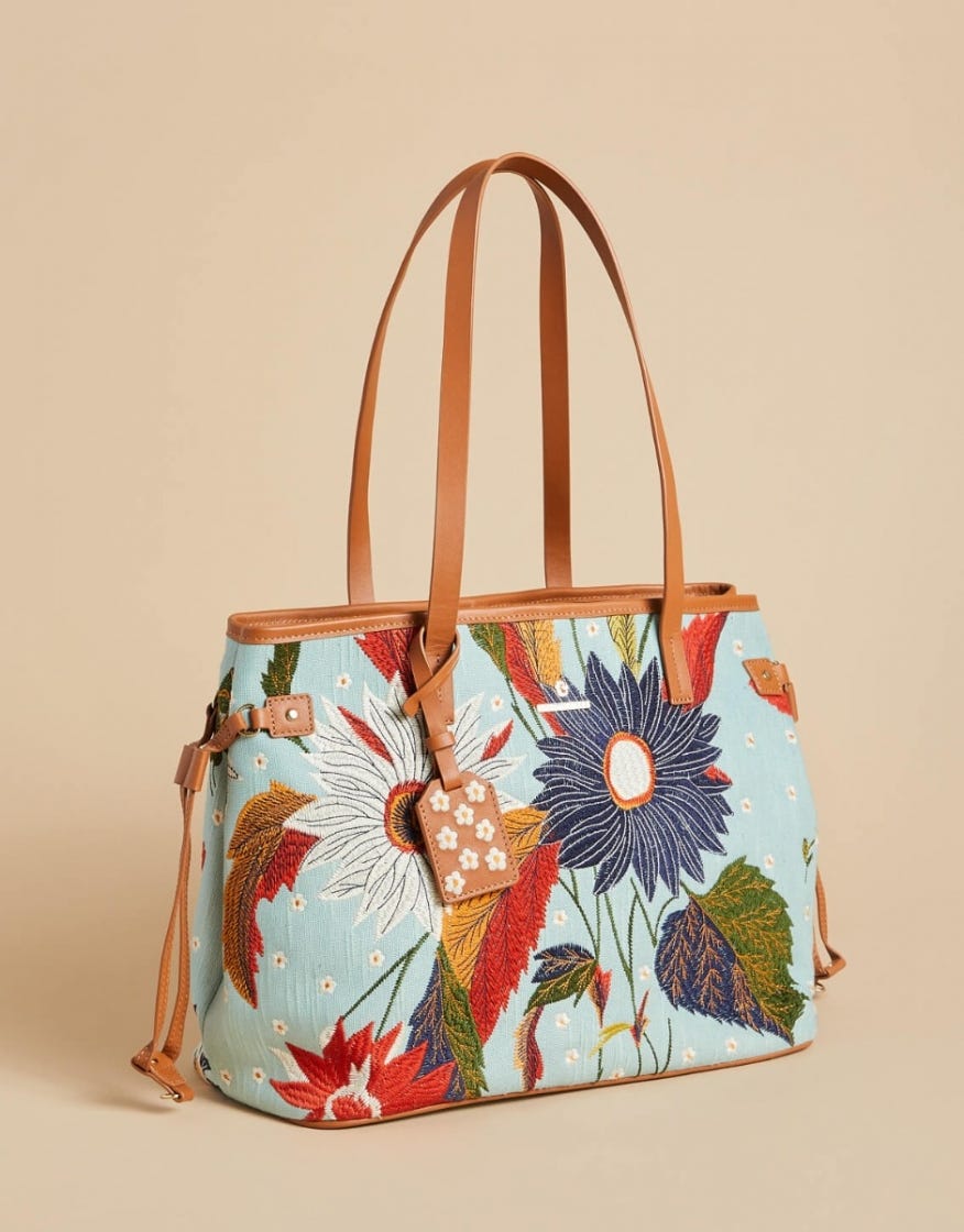 Jetsetter Tote - Riverside Station Vintage Floral Purses & Bags La Vie Bien Jetsetter Tote - Riverside Station Vintage Floral