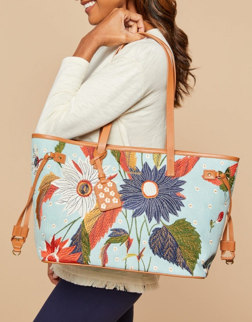 Jetsetter Tote - Riverside Station Vintage Floral Purses & Bags La Vie Bien Jetsetter Tote - Riverside Station Vintage Floral