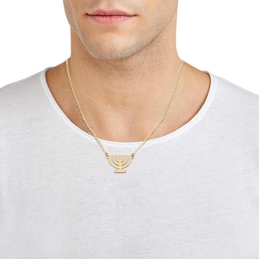 Jewish Menorah Necklace La Vie Bien Jewish Menorah Necklace