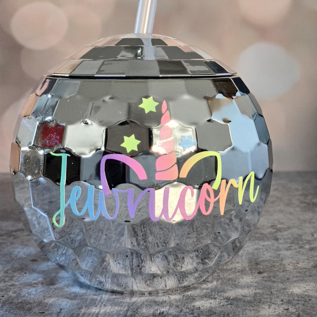 Jewnicorn Rainbow Disco Ball Drink Tumbler