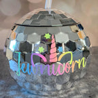 Jewnicorn Rainbow Disco Ball Drink Tumbler by Salt Sparkle Shalom