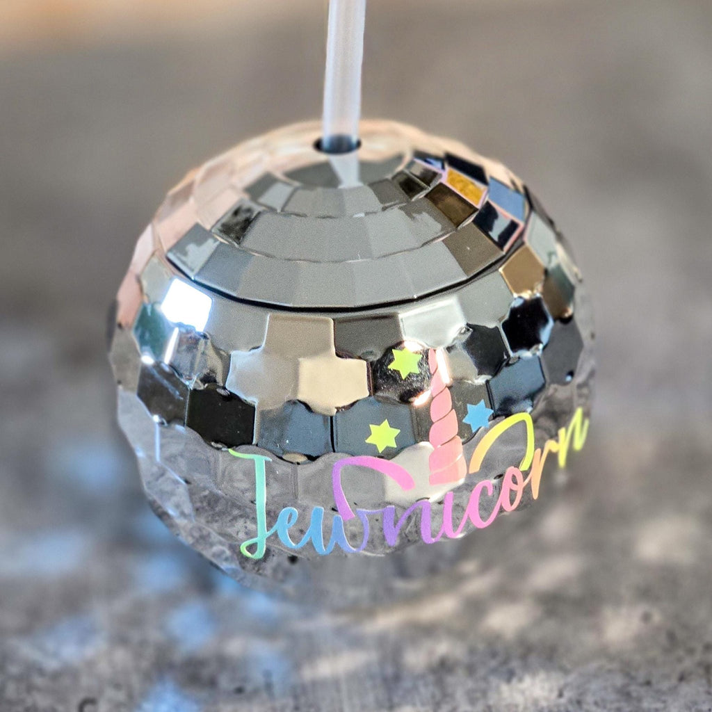 Jewnicorn Rainbow Disco Ball Drink Tumbler