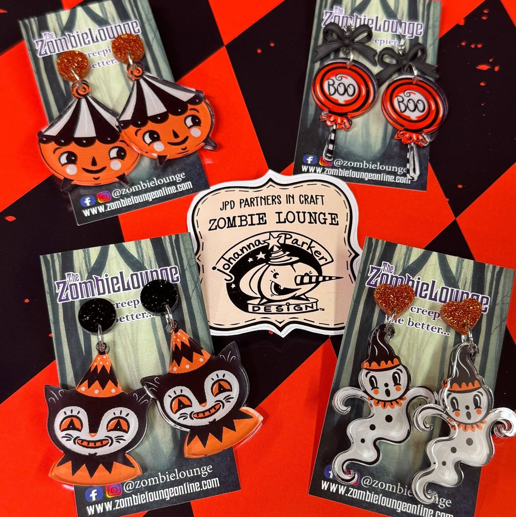 Johanna Parker Design Halloween Carnival Earrings - PUMPKIN Earrings La Vie Bien Johanna Parker Design Halloween Carnival Earrings - PUMPKIN