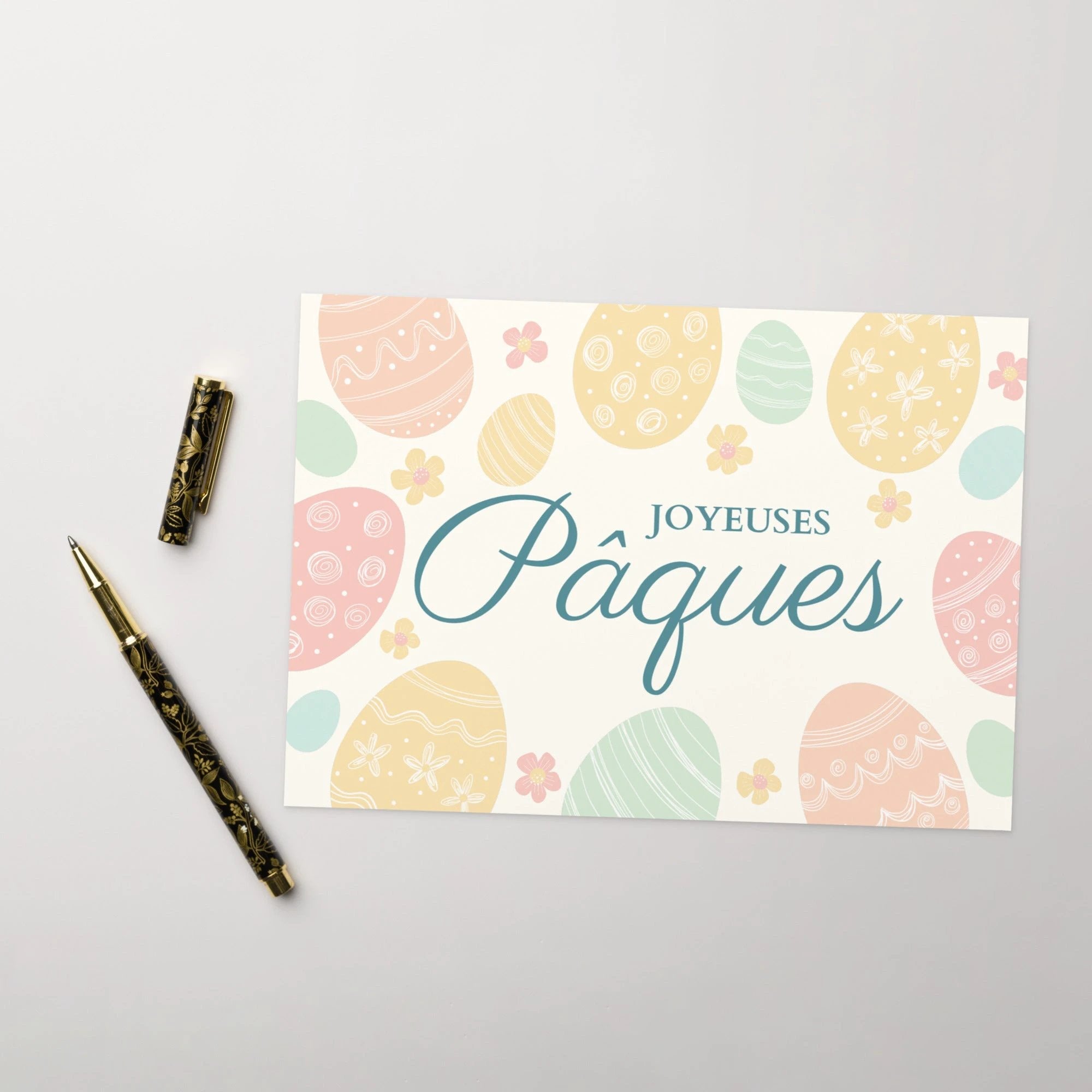 Joyeuses Pâques French Easter blank Greeting card with envelope by La Vie Bien