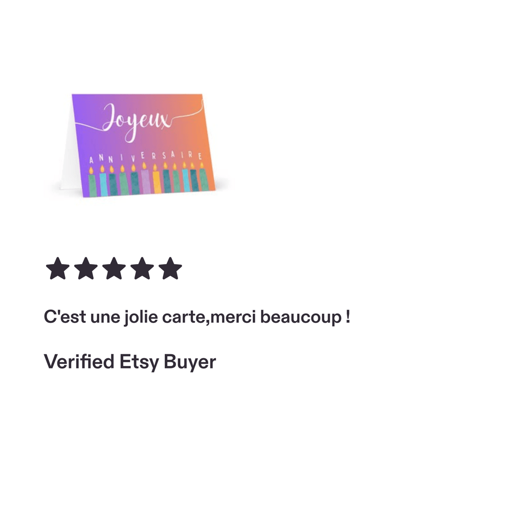 Joyeux anniversaire colorful candle Greeting card for French speaker birthdays, blank inside with envelope Paper products La Vie Bien Joyeux anniversaire colorful candle Greeting card for French speaker birthdays, blank inside with envelope