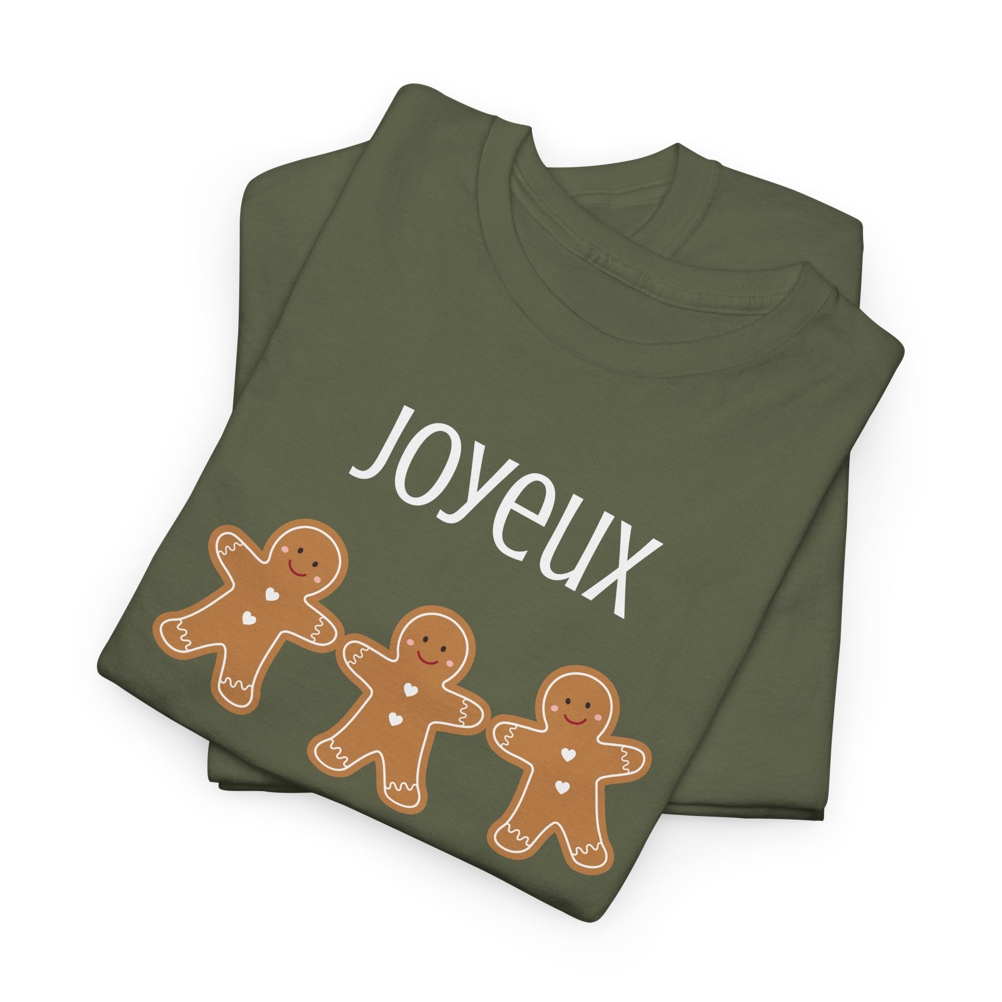 Joyeux French Gingerbread Buddies Tee, French unisex Noel t-shirt T-Shirt La Vie Bien Joyeux French Gingerbread Buddies Tee, French unisex Noel t-shirt